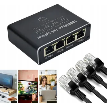 Switch SPLITTER LAN ADAPTÉR ROZDĚLOVAČ SWITCH ETHERNET 1000Mb GIGABIT