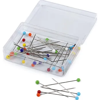 Špendlíky se skleněnou hlavičkou délka 32-38 mm