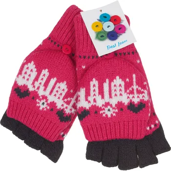 Rukavice xcena Překlápěcí palčáky růžové Velikost: 8-12 let