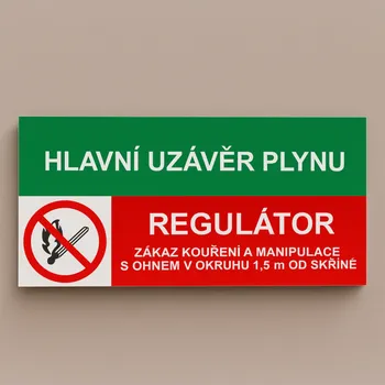 Hlavní uzávěr plynu Plast 150 x 75 mm tl. 0.5 mm - Kód: 04749