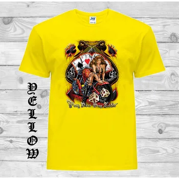 levne-bavlnene-chopper-tricko-potisk-hazard-casino-motorka Barva: Yellow - žlutá, velikost: XS