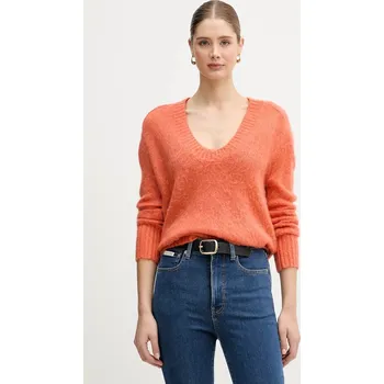 Dámské oblečení Svetr s příměsí mohéru United Colors of Benetton 1VAAD10EX oranžová 20X, vel. XL