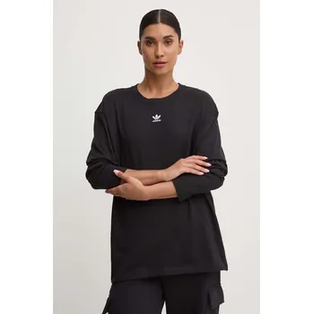 Pánské tričko Bavlněné tričko s dlouhým rukávem adidas Originals Essential IW0954 černá 99X, vel. XXS