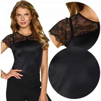 Body Smyslné a elegantní BODY 253 s jemnou krajkou - ČERNÉ, 40 LUPOLINE