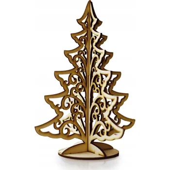 Vánoční dekorace Vánoční 3D dřevěný stromeček stojící