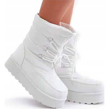 Dámské kozačky SNĚHULE zimní boty dámské kozačky BIG STAR OO274886 ZATEPLENÉ bílé 37