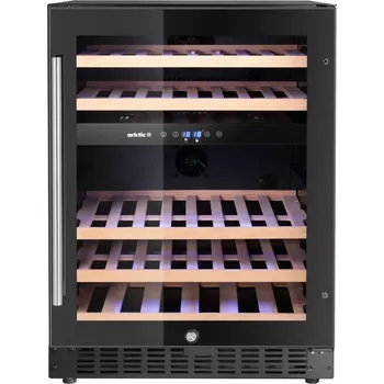Vinotéka Chladnička na víno, 2 zóny, 46 lahví, Arktic, Černá, 570x595x(H)820mm | 237106