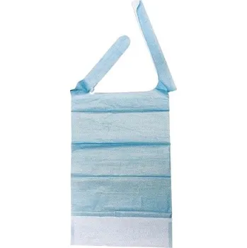 Jednorázový podbradník s kapsou modrý—36x67cm, 100ks