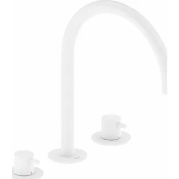 Vodovodní baterie RAVAK Baterie Ravak Espirit ES 018.00 umyvadlová, stojánková 3-otvorová 270 mm, bez výpusti, bílá mat, X070238 X070238