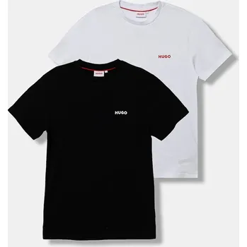 Chlapecké tričko Dětské bavlněné tričko HUGO 2-pack černá barva, G00573 G00573.162.174 99X, vel. 174