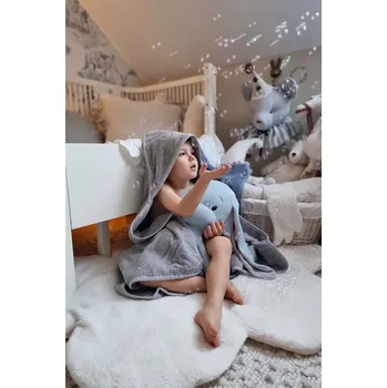 Ručník Dětský bavlněný ručník Effiki 95x95 cm Recznik.z.kaptur.grafit šedá 90X, vel. ONE SIZE