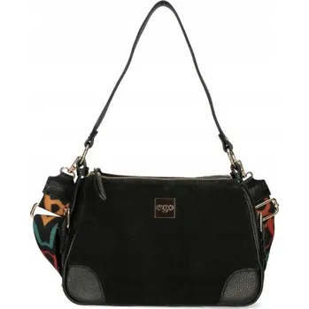 Kabelka EGO kabelka přes rameno přírodní semišová kůže černá