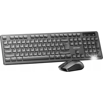 Klávesnice VENTION Bezdrátová Sada Klávesnice a Myši 2.4GHz USB Adaptér Černá