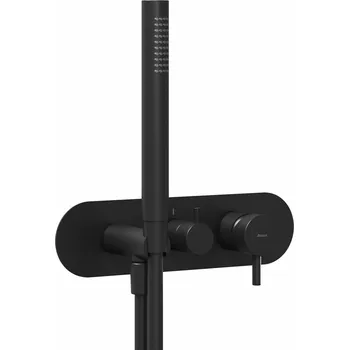 Vodovodní baterie RAVAK Baterie Ravak Espirit ES 068.00 RB D podomítková 3-cestná, bez tělesa, se sprchovým setem, černá mat, X070282 X070282