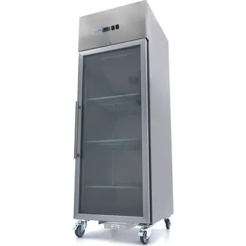 Mraznička Maxima Mrazící skříň - 700 l - 3 nastavitelné police (2/1 GN) - nerezová ocel - se skleněnými dveřmi | 09400036