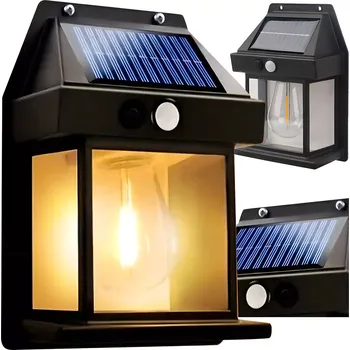 Nástěnné svítidlo Solární nástěnné LED svítidlo s pohybovým senzorem, teplá bílá 3000K, IP44