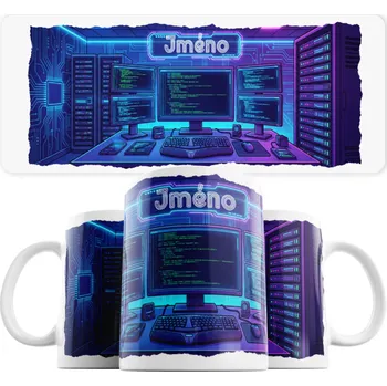 Hrnek pro programátora se jménem - Bílá