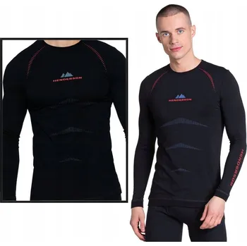 Pánské tričko Tričko Henderson černé bavlněné M s dlouhým rukávem kulatý výstřih