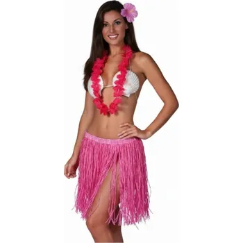 Karnevalový doplněk Kostým havajská tanečnice s květem růžová