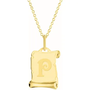 Náhrdelník GEMMAX "" Zlatý řetízek s písmenem P - pergamen – zlatý šperk ryzosti 585/1000 v Dárkovém balení s Certifikátem GUSYN-85201-12491