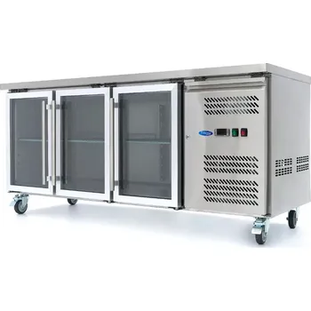 Maxima Pultový CHLADÍCÍ STŮL - 180 cm - 3 skleněné dveře | 09400406