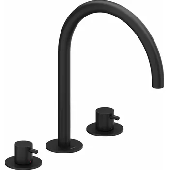 Vodovodní baterie RAVAK Baterie Ravak Espirit ES 018.00 umyvadlová, stojánková 3-otvorová 270 mm, bez výpusti, černá mat, X070275 X070275