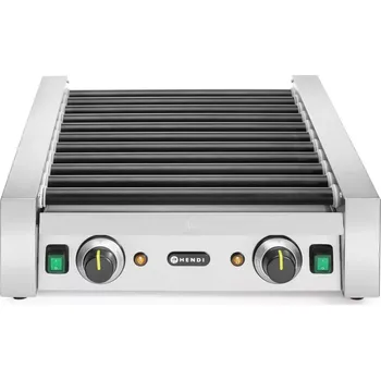 Kuchyňský gril Gril válečkový na párky - dvouzénový, HENDI, 11 válečků, 230V/1180W, 530x525x(H)180mm | 268704