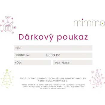 Dárkový potravinový koš mimmo.cz Vánoční dárkový poukaz mimmo 1000 Kč