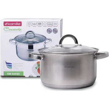 Hrnec TRADIČNÍ HRNEC se skleněnou poklicí, OCEL, PLYNOVÁ INDUKCE, 5,1 L, KAMILLE