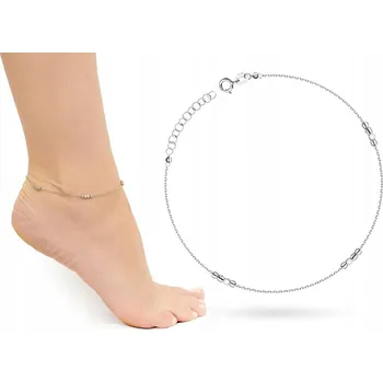 Náramek STŘÍBRNÝ NÁRAMEK Ag 925 na Nohu Kotník Korálky