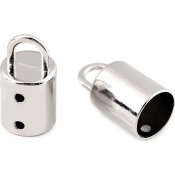 Kovová koncovka na šňůru Ø14 mm, malé, 1 nikl