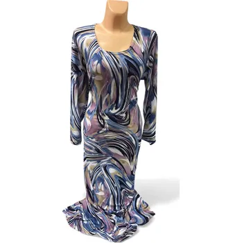 Dámské šaty Šaty i společenské JUMBO, Barva Modrá, Velikost XXXL 54, Materiál 98% Polyester 2% Lycra