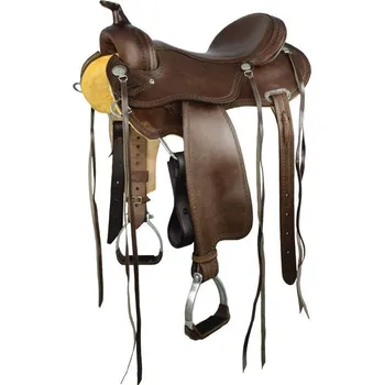 Jezdecké sedlo Westernová sedlo Pool's round skirt Full QH, 17”, oříšková