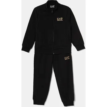 Dětská bavlněná tepláková souprava EA7 Emporio Armani 7B000030.AF10380 černá 99A, vel. 120