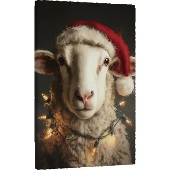 Obraz Dovido Obraz ovce s vánoční čepicí