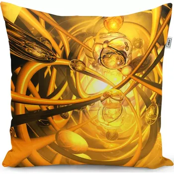 Polštář Sablio Polštář Žlutá abstrakce - 40x40 cm