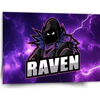 Obraz Sablio Obraz FORTNITE RAVEN Fialová bouře - 150x110 cm