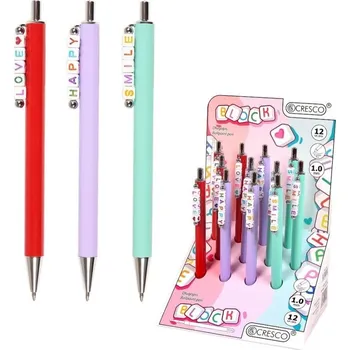 Pero kuličkové BLOCK s korálky (mix /cena za 1 ks) modrá náplň