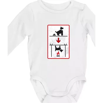 Tričko pro odpůrce sraní na chodníku - Body kojenecké s dlouhým rukávem - Dlouhý r. 3-6 měs ( Bílá )