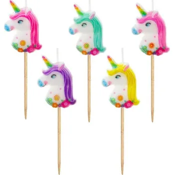 Dortová svíčka GoDan S.A. Dortová svíčka - Jednorožec 7 cm (5 ks)