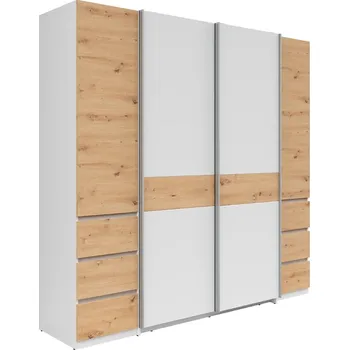 Šatní skříň Šatní skříň Fabio - Black Red White - BRW Dub Artisan / Bílá 215x210 cm