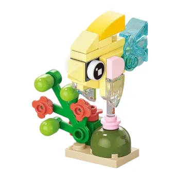 ostatní stavebnice Stavebnice zlatá rybka 5.4 x 2.5 x 6 cm Dekorativní mini model na podstavci s rostlinami Kreativní sada 40 dílků