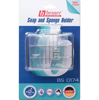 Mýdlenka nástěnná Besser stříbrná kovová