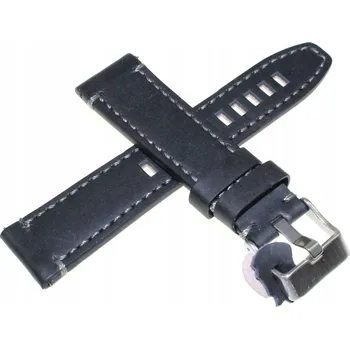 Řemínek na hodinky ČERNÝ KOŽENÝ ŘEMÍNEK NA HODINKY 22 mm DILOY 414