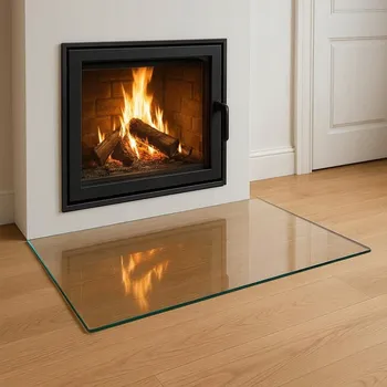 Krbová kamna Tvrzené sklo pod kamna, krbová kamna, 100x80 cm