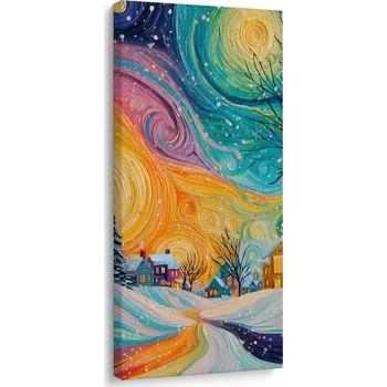 Obraz Dovido Obraz vánoční svítání nad vesnicí