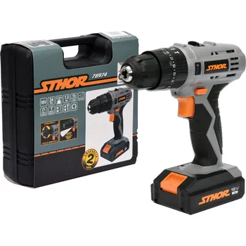 STHOR AKU VRTAČKA S PŘÍKLEPEM 18V AKUMULÁTOROVÝ + BATERIE 1,3 Ah