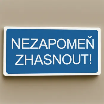 Nezapomeň zhasnout! Samolepka 190 x 90 mm tl. 0.1 mm - Kód: 08344