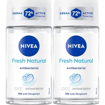 NIVEA Dámský kuličkový antiperspirant Fresh Natural 2 x 50 ml