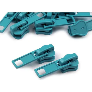 Zip Jezdec ke kostěným zipům No 5, střední, 14/207 modrá tyrkys